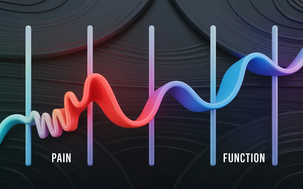 A "Pain vs. Function" dual-wave graph