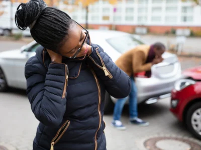 Woman Suffering From Neck Pain After Car Accident